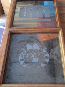 lot 219 image: 13 x 13 framed Garfield mirror, UTA framed mirror