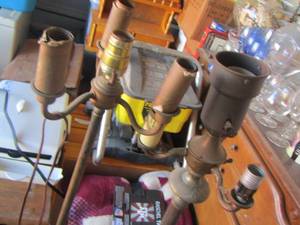 lot 227 image: antique lamps qty 2