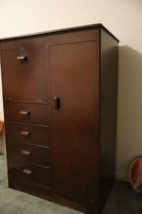 lot 11 image: Vintage Mens dresser armoire, see photos