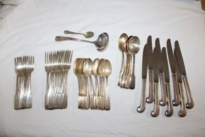 lot 71 image: Silver plate flatware set