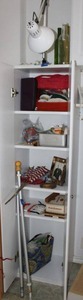 lot 99 image: Tool kit, craft supplies, photo frame, flags, and more