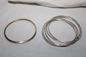 lot 173 image: Jewelry Sterling silver bangle bracelets