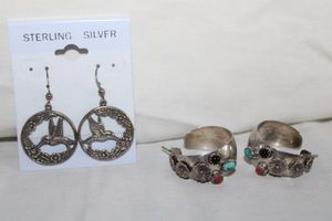 lot 201 image: Jewelry Sterling silver earrings