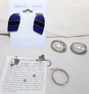 lot 203 image: Jewelry Sterling silver earrings