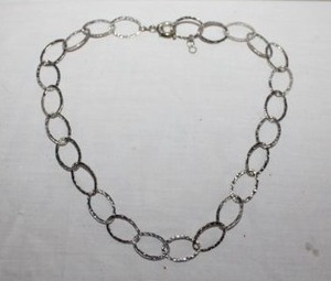 lot 219 image: Jewelry Silver chain link necklace