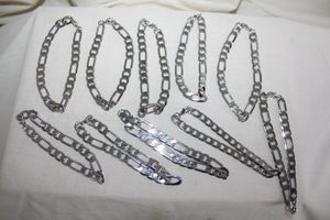 lot 240 image: Jewelry Silver chain link bracelets