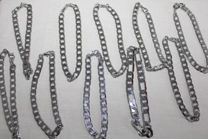 lot 241 image: Jewelry Silver chain link bracelets