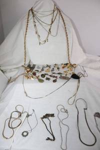 lot 247 image: Jewelry necklaces, charms, and pins