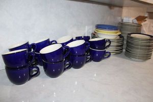 lot 45 image: Blue stoneware dish set