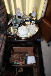 lot 142 image: Side table and Misc. items, see photos