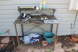 lot 279 image: Plant table stand with contents