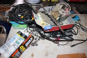 lot 348 image: Misc. cables, caulking tubes and sealant