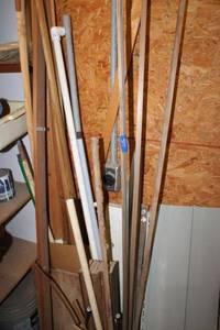 lot 327 image: Misc. wood trim pieces and some pvc
