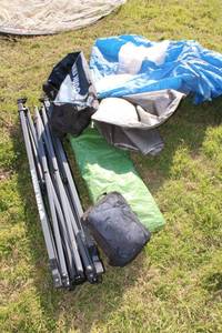 lot 333 image: Quik Shade outdoor folding canopy (may need new plastic parts), see photos. Plus tarps