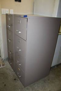 lot 440 image: (2) Century steel brand file cabinets - one has lock and key PICKUP AT GRAND PRAIRIE LOCATION