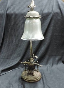 lot 174 image: Vintage Metal Figural  Girl Gooseneck Table Lamp