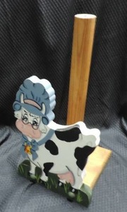lot 180 image: Wood Cow Papper Towle Holder