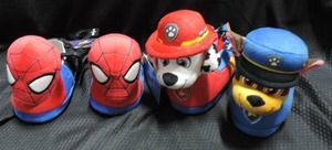 lot 181 image: Kids house shoes spiderman and paw patrol. size 56