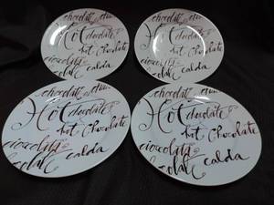 lot 211 image: set of 4 hot chocolate plates