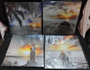 lot 278 image: Sunset scene Canvases set of 4