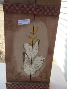 lot 42 image: wooden rooster shelf cabinet