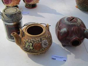 lot 49 image: tea pot no lid- piggy bank-