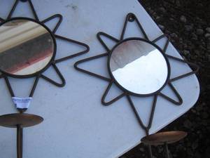 lot 94 image: 2 star shaped wall mirrors