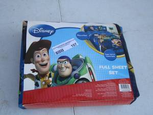 lot 107 image: new full size set of Toy story kids bed sheets