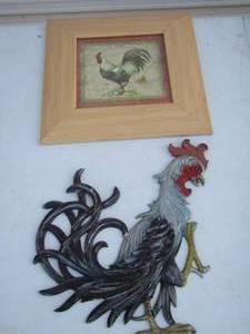 lot 109 image: rooster photo 1313-- 14 tall  metal rooster art