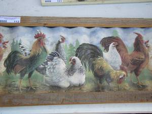 lot 112 image: 1227 rooster wall art metal framed