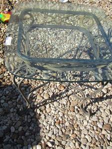 lot 114 image: side table with glass top
