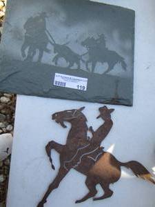 lot 119 image: western metal art- western