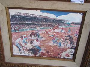 lot 127 image: Art of Rodeo Madness FRAMED ART