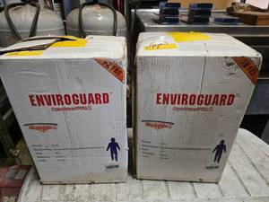 lot 41 image: 2 Boxes of Enviroguard PyroGuard FR2 Flame Retardent Coveralls w Hood.  Size 2XL.  Approx 25 Per Box