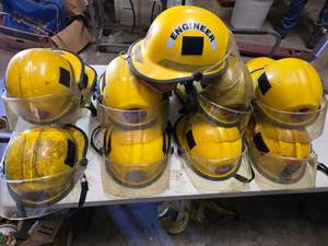 lot 49 image: Lot of 13 Bullard R721 Firefighter Helmets