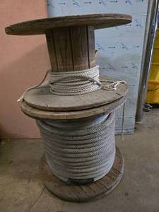 lot 51 image: 1 MASSIVE Spool of 1 Marine Dock Rope (200) & Nylon Spool Remnant