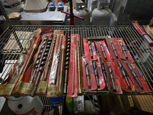 lot 132 image: NEW Large Lot of New Vermont American Oversize Drill Bits & 12 BoringAuger Bits.  Over 20 New Bits Total.  These Bits Retail for over $25 Each