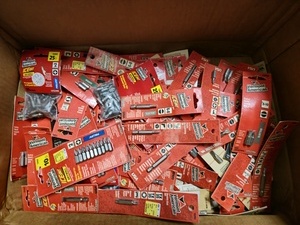 lot 137 image: NEW Box Full of Approx 100 Packs of Vermont American Drill Drive Bits