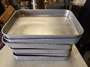 lot 150 image: Lot of 7 Vintage Aluminum Lincoln Wear-Ever No 4455 Roaster Pans