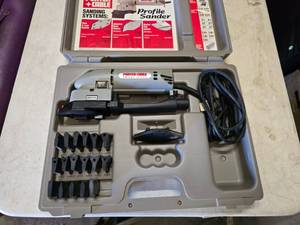 lot 154 image: NEW Porter Cable Professional Profile Sander w Case & Attachments