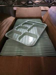 lot 156 image: Lot of Approx 45 Vintage Dallas Ware P-71 Mint Gren Cafeteria Food Trays