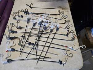 lot 161 image: Large Lot of Surgical Endoscopy Graspers & Cutters