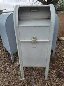 lot 210 image: Vintage Grey USPS Mail Drop Box