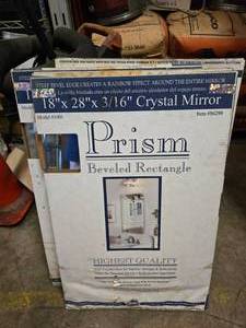 lot 172 image: Lot of 4 18 x 28 Beveleg Rectangle Prism Bathroom Mirrors