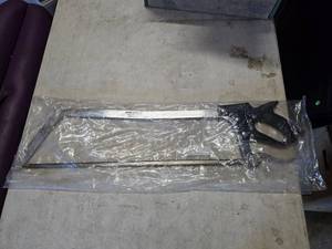 lot 179 image: NEW Mound-Haban Nickel-Chrome Plated 25 Butcher Saw, Model HSF60500