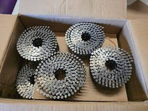 lot 183 image: Box Full of 9 Coils of Roofing Nails