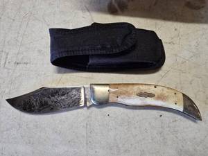 lot 190 image: NEW Star Hand Crafted Deer Slayer Knife w Sheath