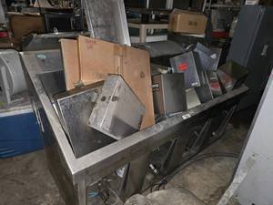 lot 245 image: Scrapper Lot  Large Quantity of Misc Medical Stainless & Food Grade Stainless Steel.  Includes Large Medical Sink Basin & MUCH MORE