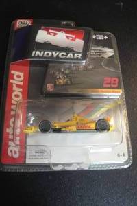 lot 91 image: 1- Auto World  #28, Ryan Hunter Reay, 164Scale Die Cast Indy Car, Sealed in Original Package.
