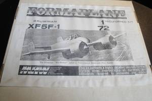 lot 112 image: Grumman MHW Forma Plane Model XF5F-1,  172 Scale, Skyrocket Twin engine Single seat fleet Fighter, Plastic Model